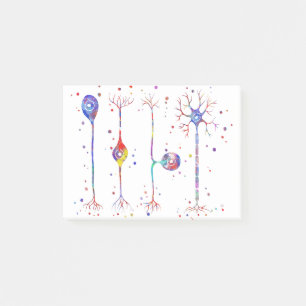 Four types of neurons post-it notes