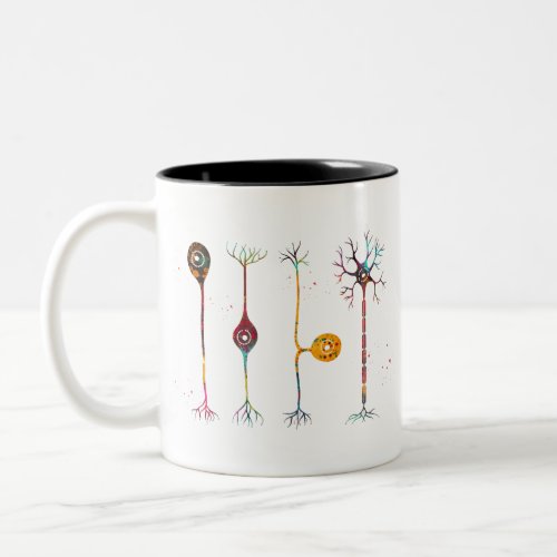 Four types of neurons Two_Tone coffee mug