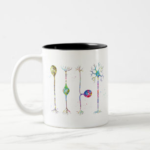 Four types of neurons Two-Tone coffee mug