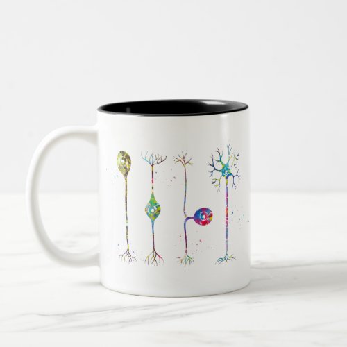 Four types of neurons Two_Tone coffee mug