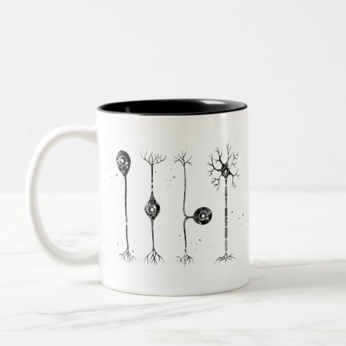 Four types of neurons Two_Tone coffee mug