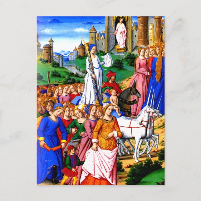 "Four Unicorns lead the Procession" Postcard (Front)