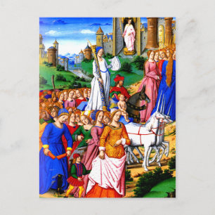 "Four Unicorns lead the Procession" Postcard