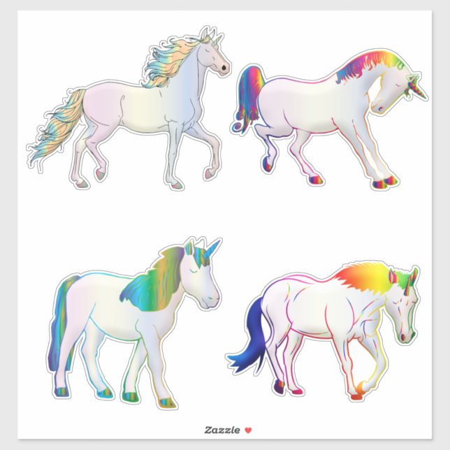 Four Unicorns Sticker (Sheet)