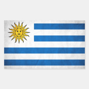 FOUR Uruguay National Flag Rectangular Sticker
