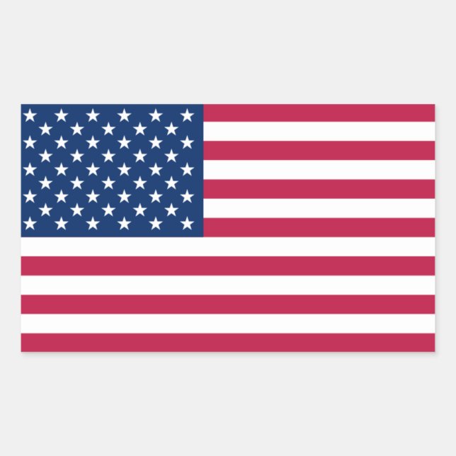 FOUR USA National Flag Rectangular Sticker (Front)