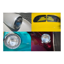 Four Vintage Cars Poster