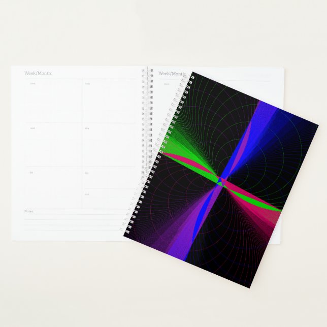 Four-Way Geometric Wave Spiral Planner (Display)