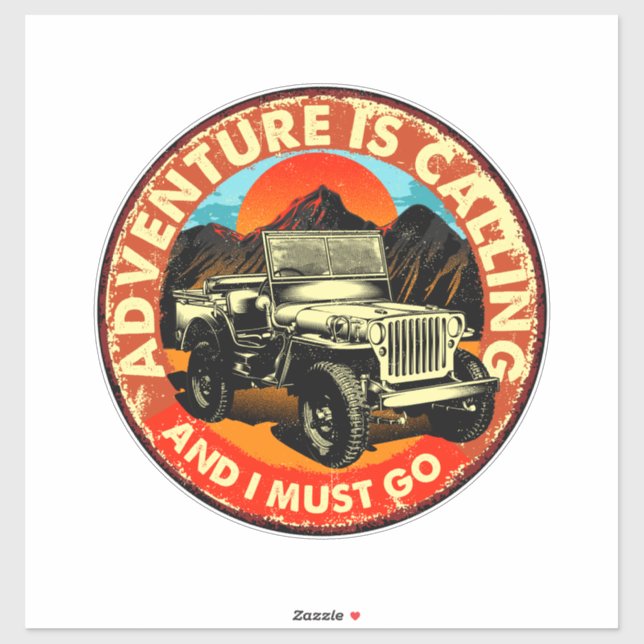 Four Wheel Drive Adventure Is Calling And I Must  Sticker (Sheet)