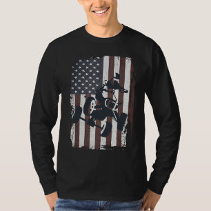 Four Wheeler ATV Quad Racing Rider USA American Fl T-Shirt