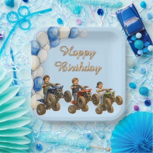 Four Wheeler Birthday Party Digital Download Paper Plates
