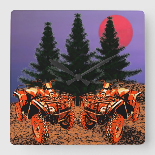 Four Wheelers Wall Clock (Front)