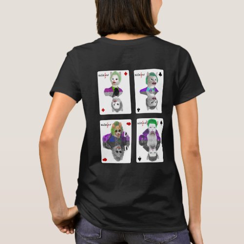 Four Wild Card Clown Cats Playing Cards T_Shirt