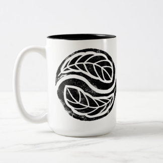 Four Winds One Breath "Yin Yang Feathers" Two-Tone Coffee Mug