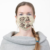 Four Wise Monkeys Humour Adult Cloth Face Mask (Worn)