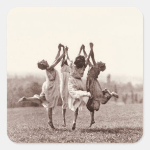 Four Witches Dancing By Monte Verita Square Sticker