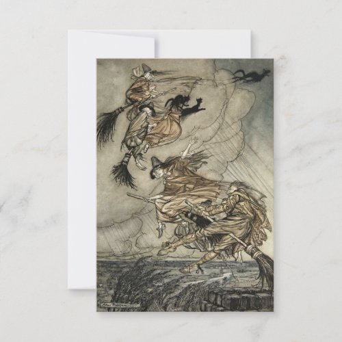 Four Witches Up The Chimney by Arthur Rackam Thank You Card