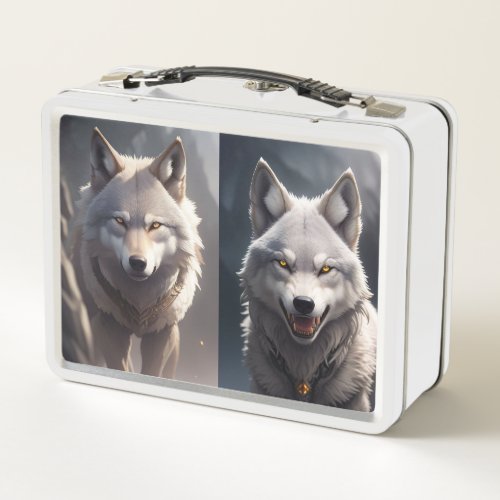 four wolves on Metal Lunchbox