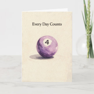 Four Year Anniversary Sobriety Pool Ball Card