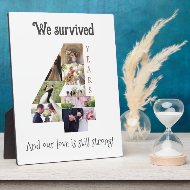 Four Year Wedding Anniversary Plaque (Side)