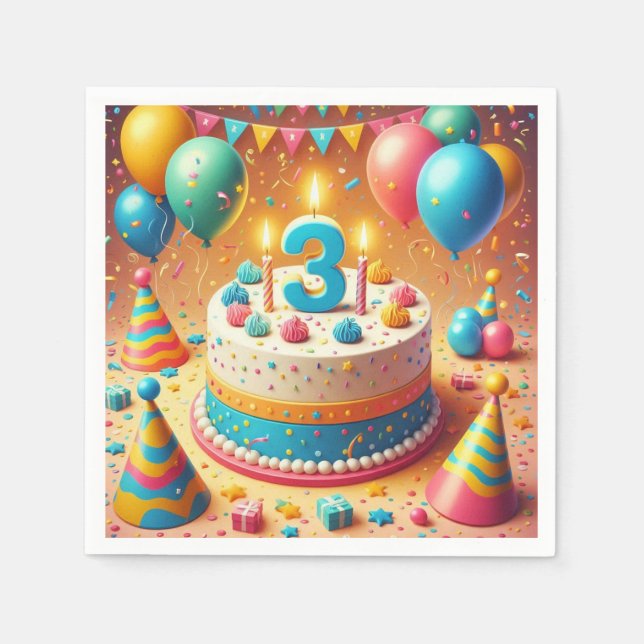 four years old birthday napkins (Front)