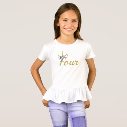 Four years old Unicorn Birthday Girl for Kids T-Shirt