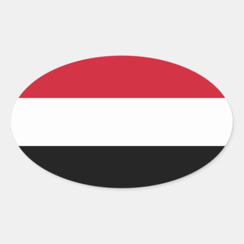 FOUR Yemen Flag Oval Sticker