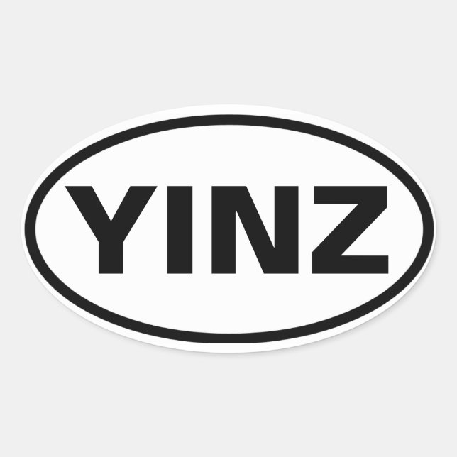 FOUR "YINZ" OVAL STICKER (Front)