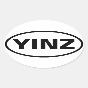 FOUR "YINZ" OVAL STICKER