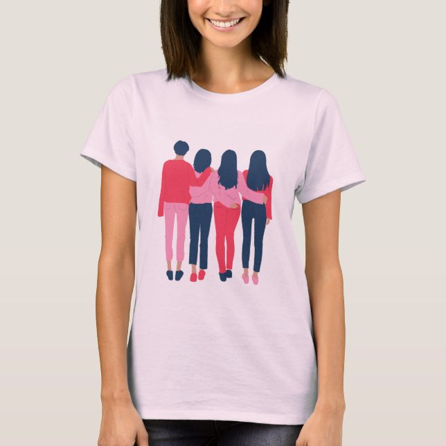 Four young girl T-Shirt design  (Front)