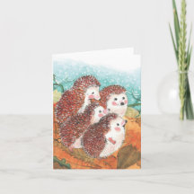 Four Young Hedgehogs Illustration