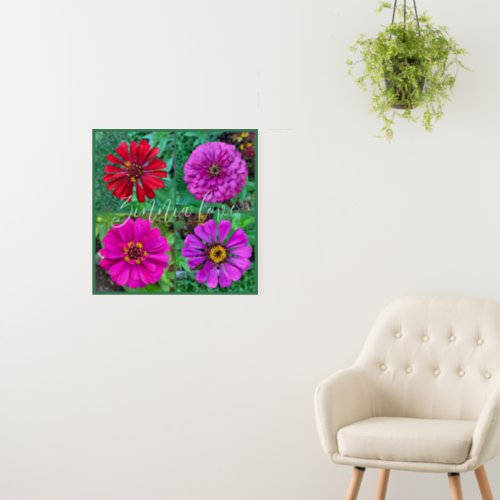 Four Zinnia Flowers Photo Templates Foam Board