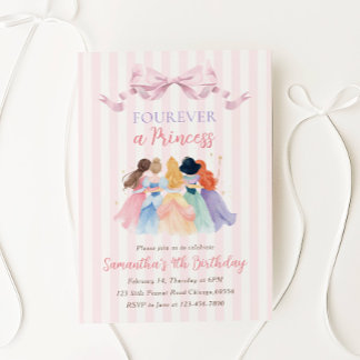 Fourever a Princess Birthday Party Invitation 