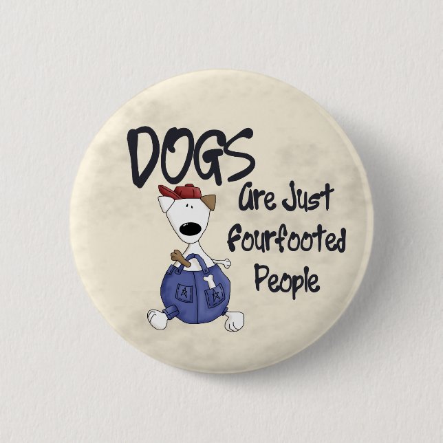 Fourfooted People Pinback Button (Front)