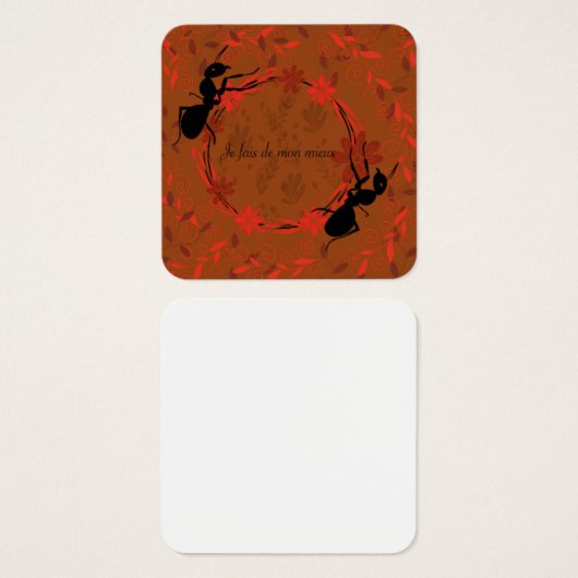 fourmi, affirmation positive ,phrase inspirante (Front & Back)