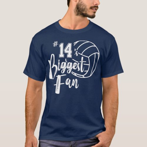 Fourn 14 Biggest Fan  Volleyball Mom Volleyball T_Shirt