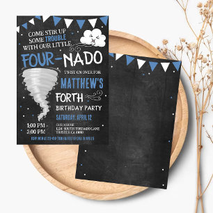 Fournado Birthday Invitation Tornado Twister Party