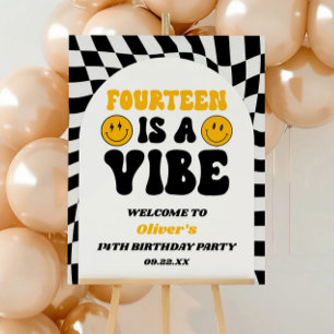 Fourteen A Vibe 14th Birthday Party Welcome Sign