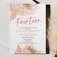 Fourteen Boho Pink Floral 14th Birthday Party