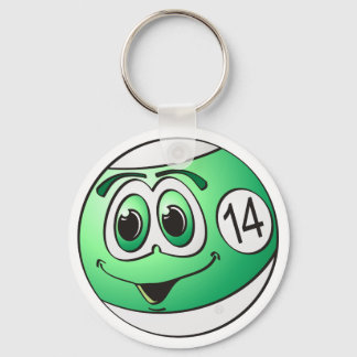 Fourteen Pool Ball Cartoon Keychain