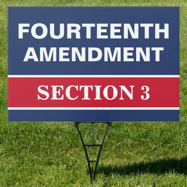 Fourteenth Amendment Section 3 Constitution Sign (Insitu)
