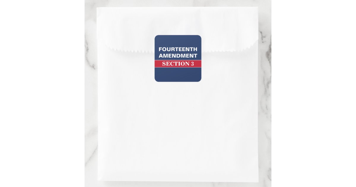 Fourteenth Amendment Section 3 Constitution Square Sticker | Zazzle