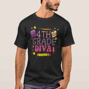 Fourth 4th Grade Diva Cute First Day Of School Gir T-Shirt