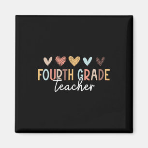 Fourth 4th Grade Teacher First Day of School Back  Magnet