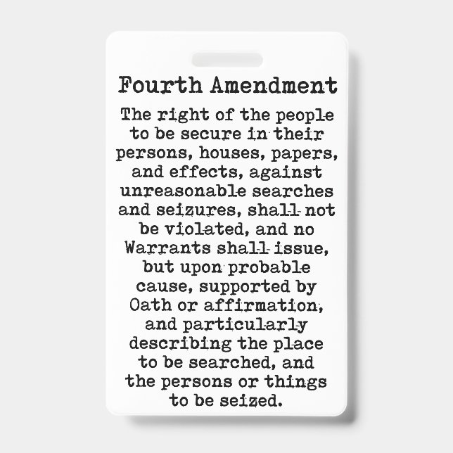 Fourth Amendment-Constitution of the United States Badge (Front)