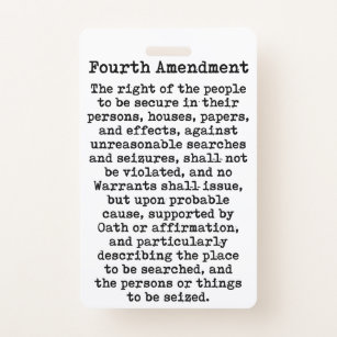 Fourth Amendment-Constitution of the United States Badge