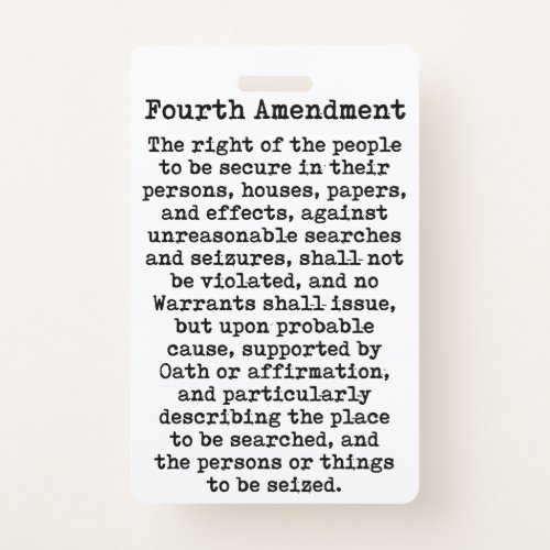 Fourth Amendment_Constitution of the United States Badge