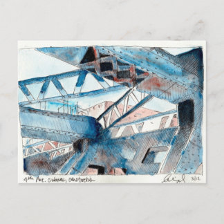 Fourth Ave Construction Postcard