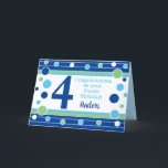 Fourth Birthday Personalized Card! Card<br><div class="desc">Personalized congrats on 4th birthday!</div>