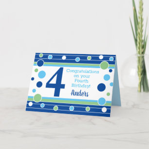 Fourth Birthday Personalized Card! Card